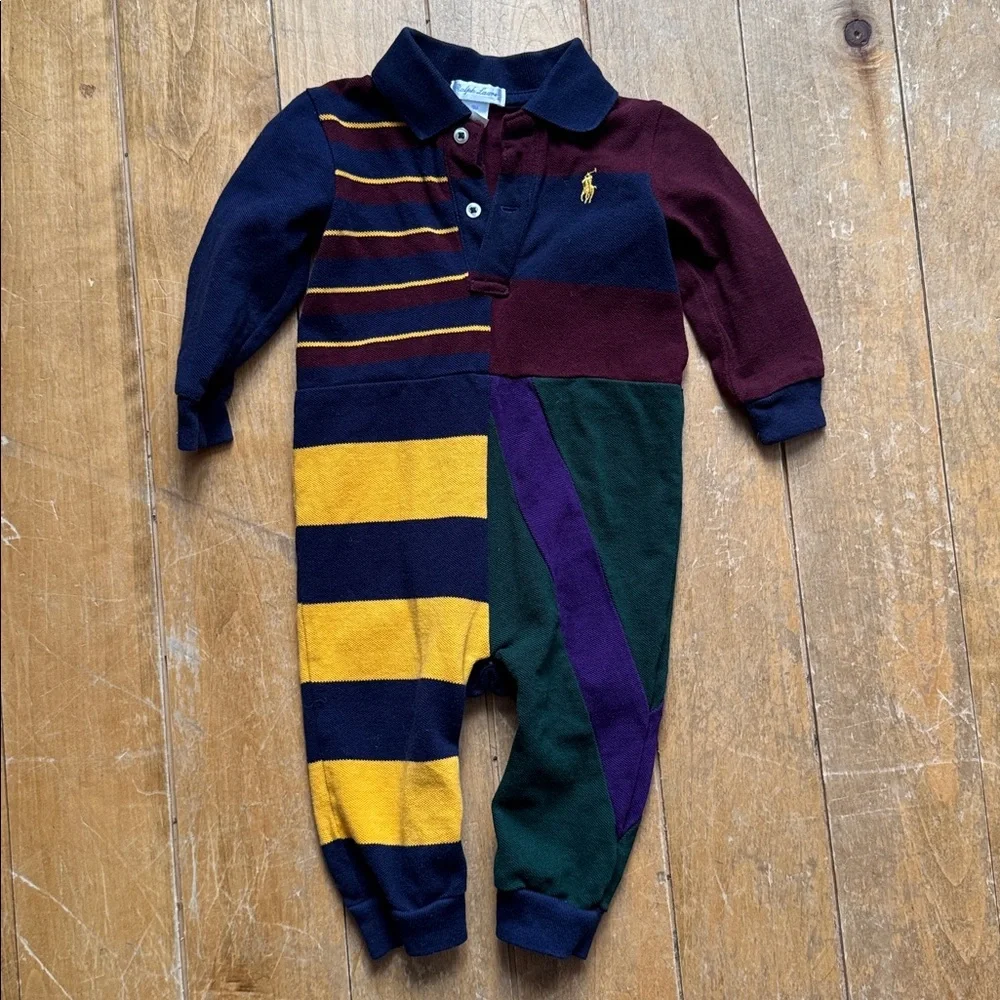 Ralph Lauren Colorblock Striped Kids One Piece 9 Months